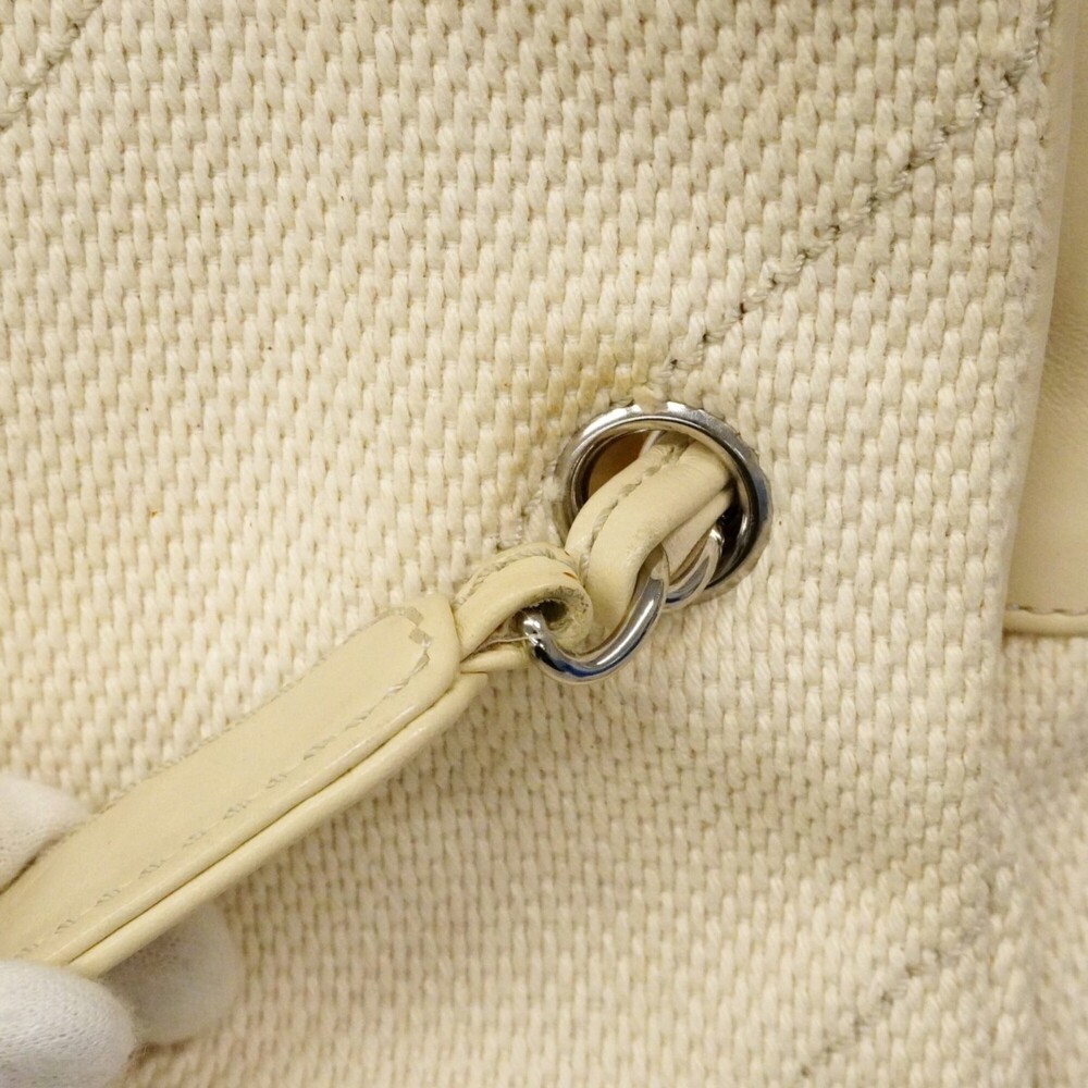CHANEL White Canvas Tote Bag - Picture 12 of 16
